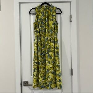 Yellow Floral Midi Dress